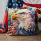 Patriotic Eagle with American Flag Pillow Cover