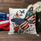 Patriotic USA Flag Butterfly Throw Pillow Home Decor