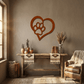 Puppy Love Metal Wall Art – Dog Paw Heart Metal Sign – Pet Lover Decor