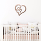 Puppy Love Metal Wall Art – Dog Paw Heart Metal Sign – Pet Lover Decor