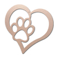 Puppy Love Metal Wall Art – Dog Paw Heart Metal Sign – Pet Lover Decor