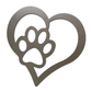 Puppy Love Metal Wall Art – Dog Paw Heart Metal Sign – Pet Lover Decor