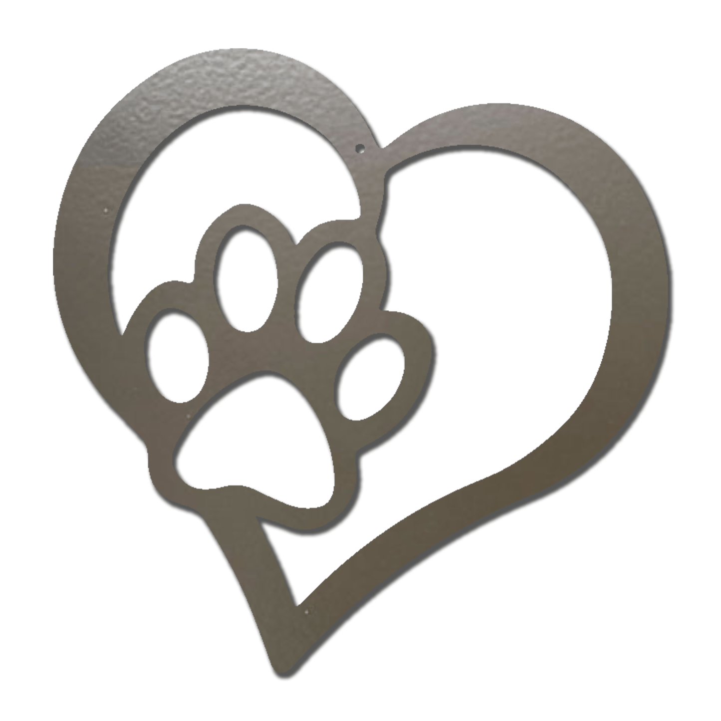 Puppy Love Metal Wall Art – Dog Paw Heart Metal Sign – Pet Lover Decor