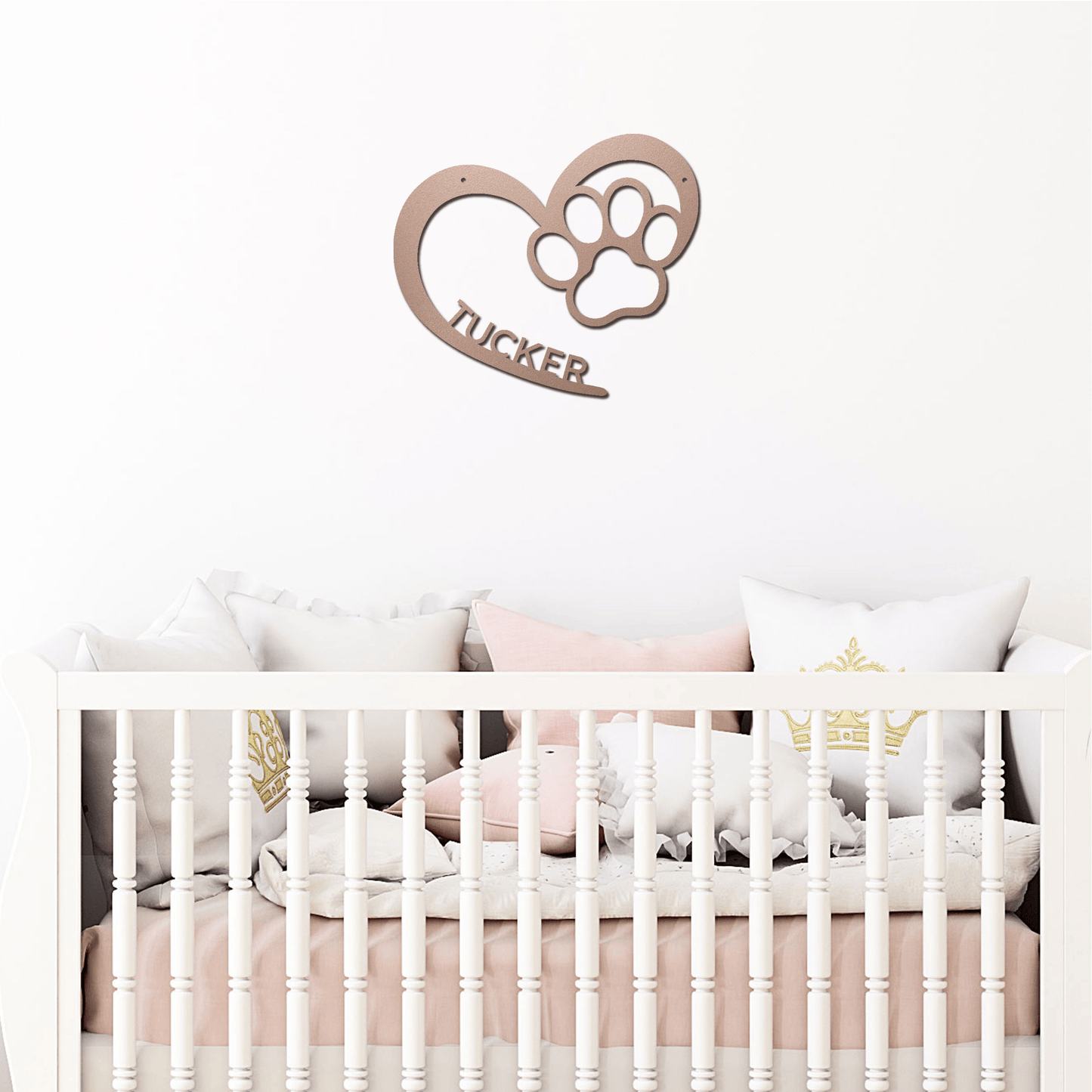 Personalized Puppy Love Metal Wall Art – Custom Dog Paw Heart Sign – Pet Name Metal Decor – Dog Lover Gift – Indoor Outdoor Steel Sign