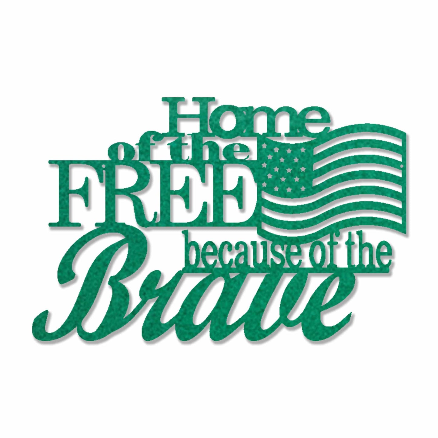 Patriotic Home of the Free Wall Art, American Flag Metal Sign, Rustic Farmhouse USA Decor, Military Tribute Wall Hanging Living Room Decor
