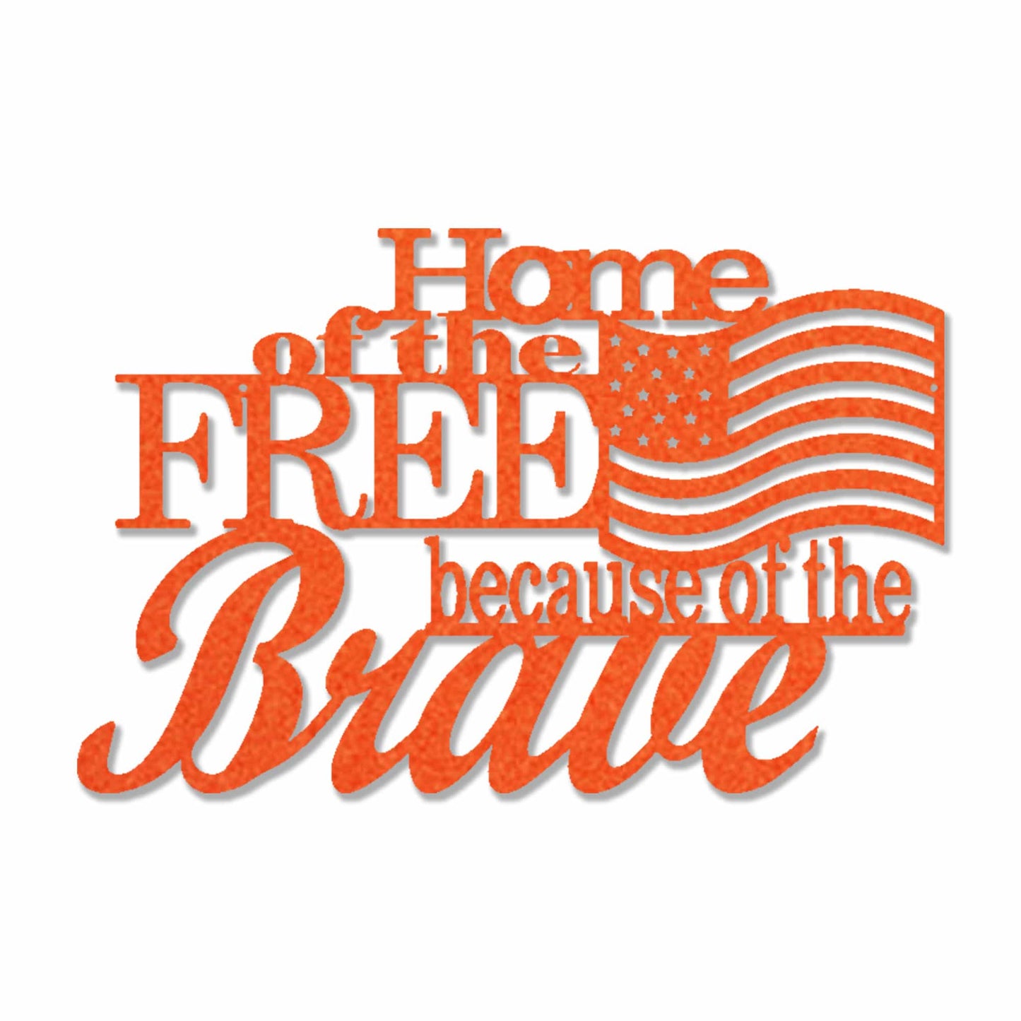 Patriotic Home of the Free Wall Art, American Flag Metal Sign, Rustic Farmhouse USA Decor, Military Tribute Wall Hanging Living Room Decor