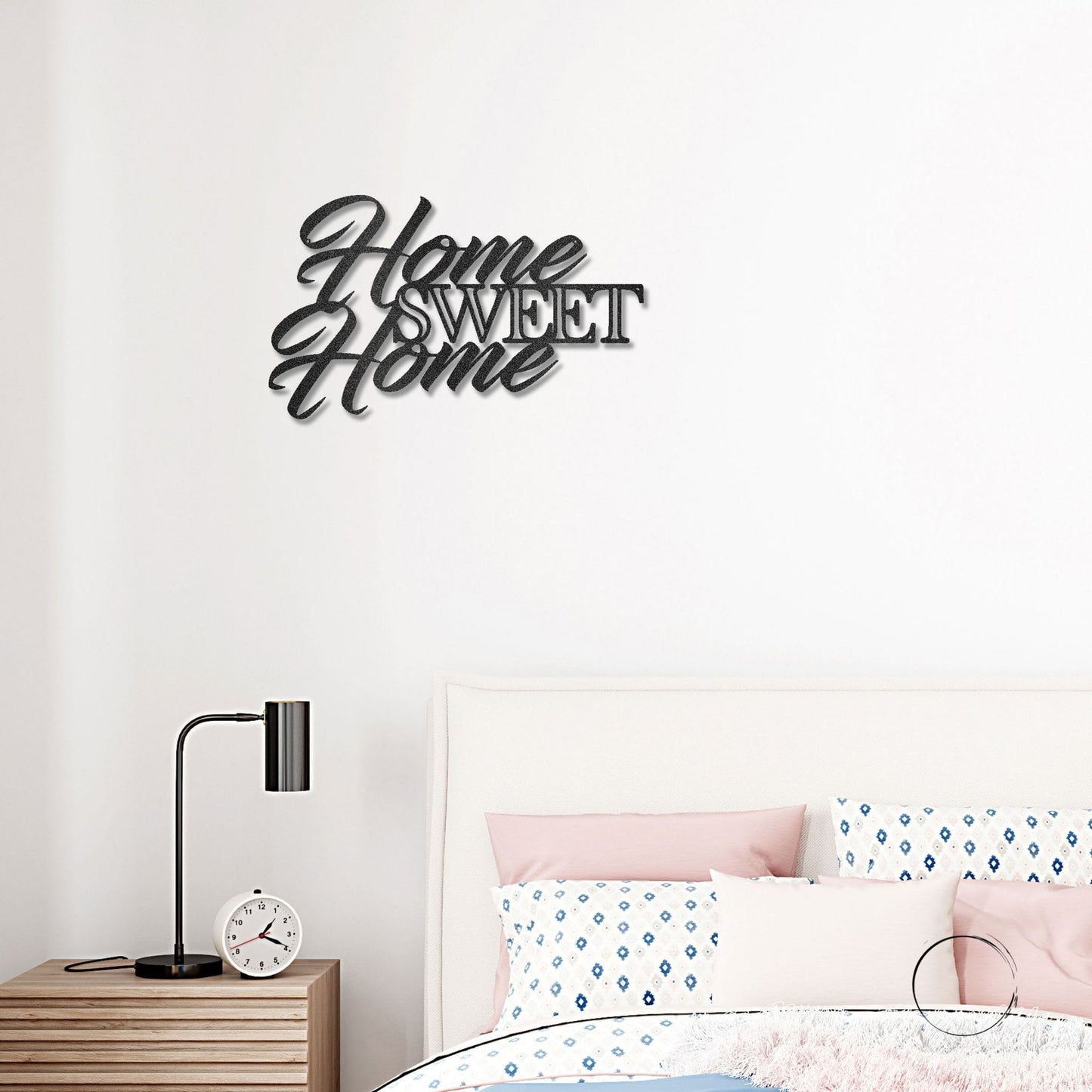 Home Sweet Home Steel Sign, Farmhouse Wall Decor, Script Wall Metal Art, Rustic Home Decor