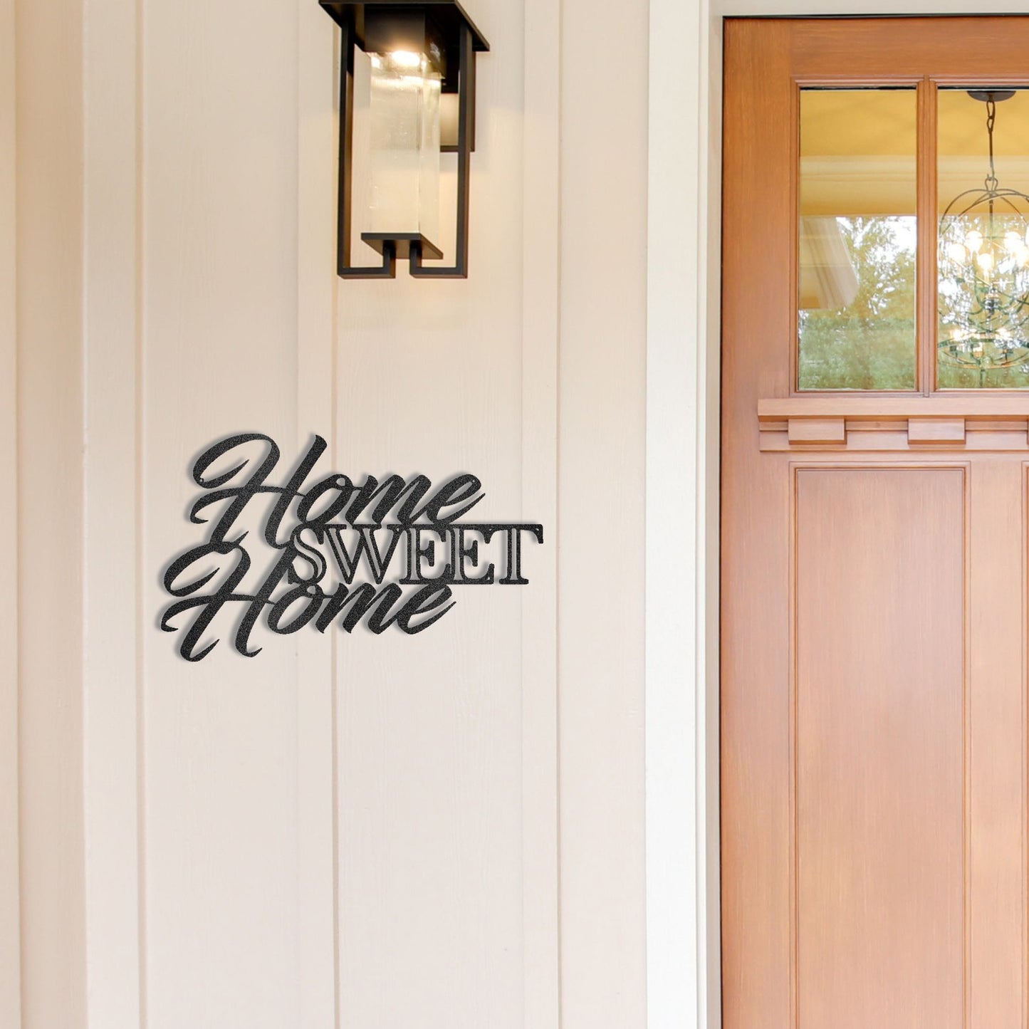 Home Sweet Home Steel Sign, Farmhouse Wall Decor, Script Wall Metal Art, Rustic Home Decor