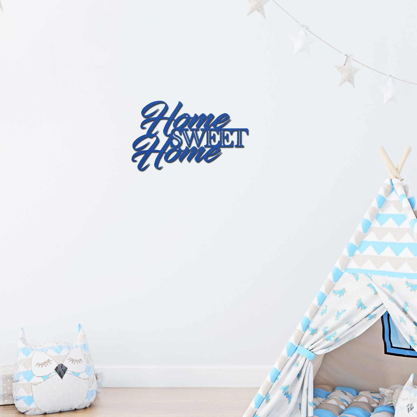 Home Sweet Home Steel Sign, Farmhouse Wall Decor, Script Wall Metal Art, Rustic Home Decor