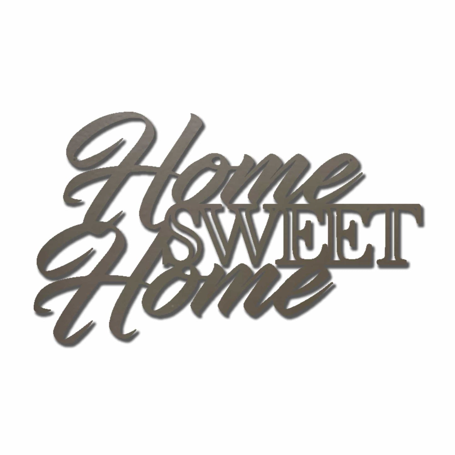 Home Sweet Home Steel Sign, Farmhouse Wall Decor, Script Wall Metal Art, Rustic Home Decor