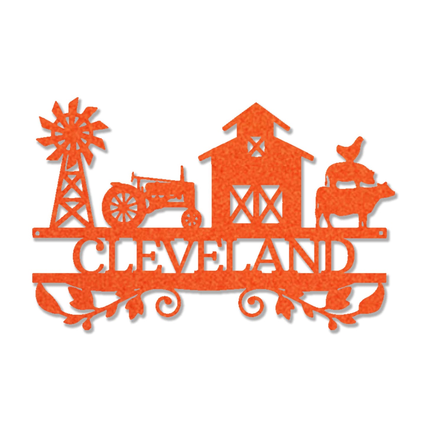 Personalized Farm Metal Wall Art Custom Family Name Sign Barn Windmill Tractor Cow Rooster Steel Decor Farmhouse Outdoor Sign