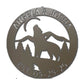 Howling Wolf Monogram Custom Indoor Outdoor Steel Wall Sign Art