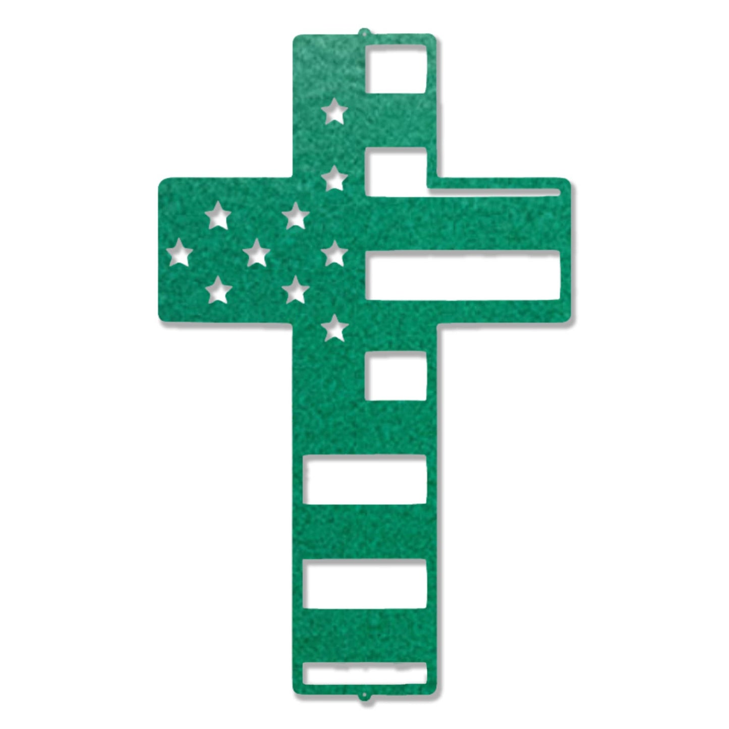 American Flag Cross Steel Sign – Patriotic Christian Cross Decor – USA Flag Faith Metal Art – Veteran Tribute Wall Decor