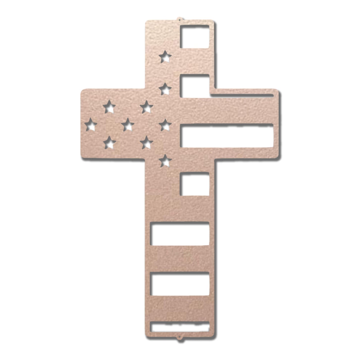 American Flag Cross Steel Sign – Patriotic Christian Cross Decor – USA Flag Faith Metal Art – Veteran Tribute Wall Decor