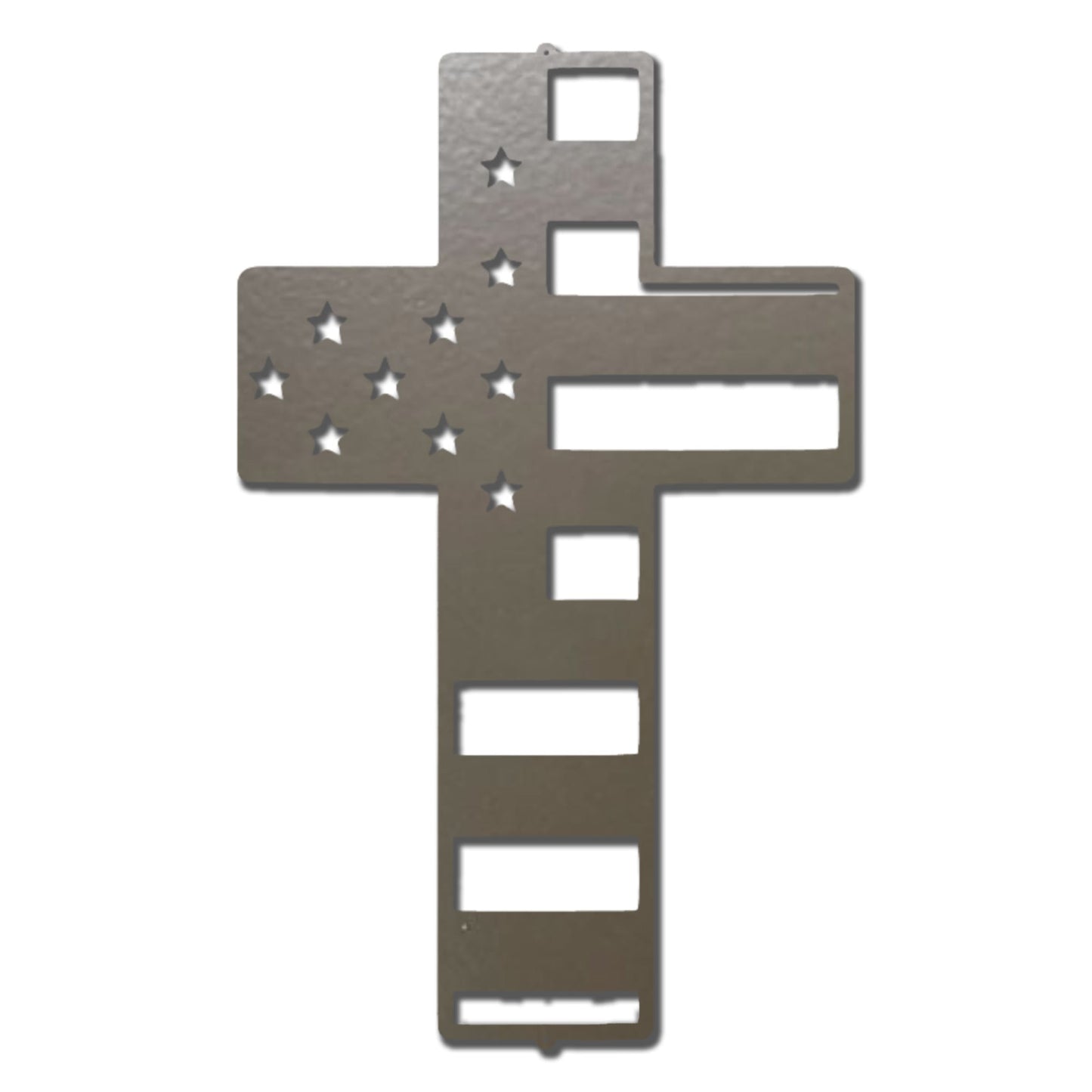 American Flag Cross Steel Sign – Patriotic Christian Cross Decor – USA Flag Faith Metal Art – Veteran Tribute Wall Decor