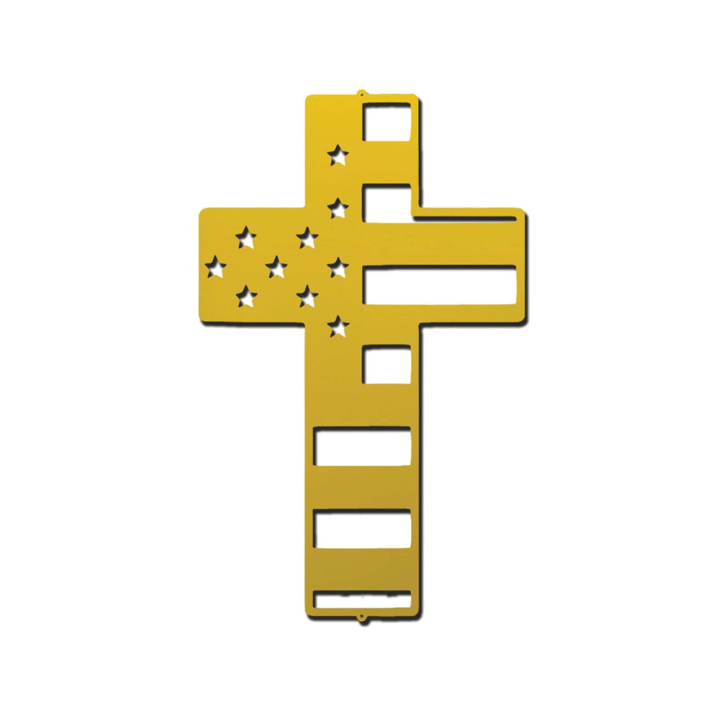 American Flag Cross Steel Sign – Patriotic Christian Cross Decor – USA Flag Faith Metal Art – Veteran Tribute Wall Decor