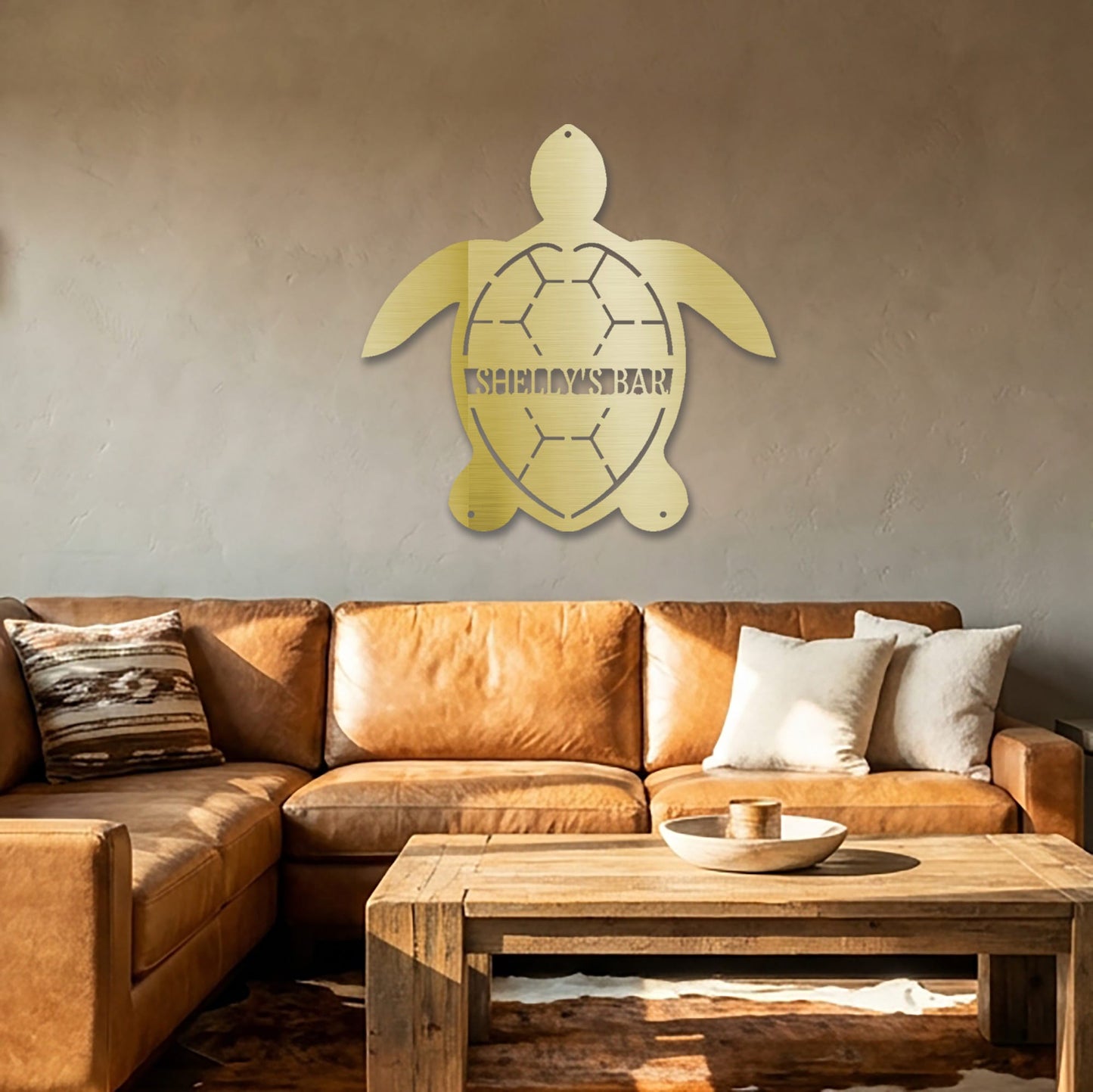 Personalized Sea Turtle Metal Sign, Beach House Decor, Coastal Wall Art