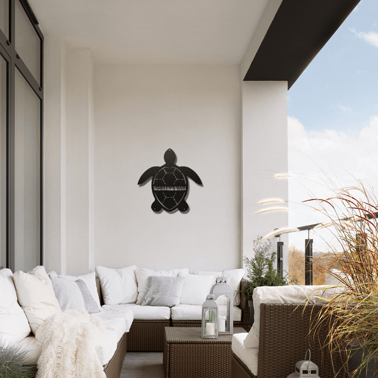 Personalized Sea Turtle Metal Sign, Beach House Decor, Coastal Wall Art