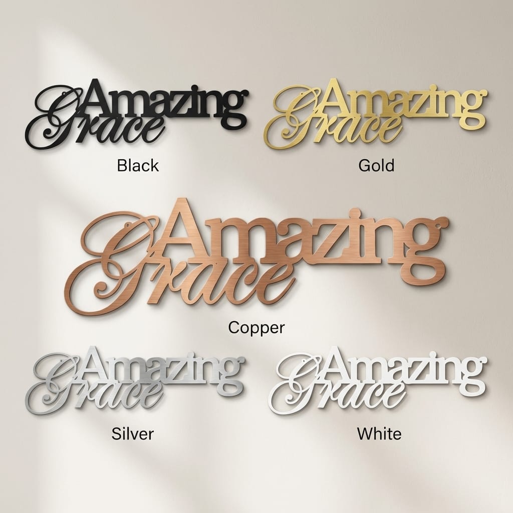 Amazing Grace Metal Wall Art Sign – Christian Steel Scripture Decor
