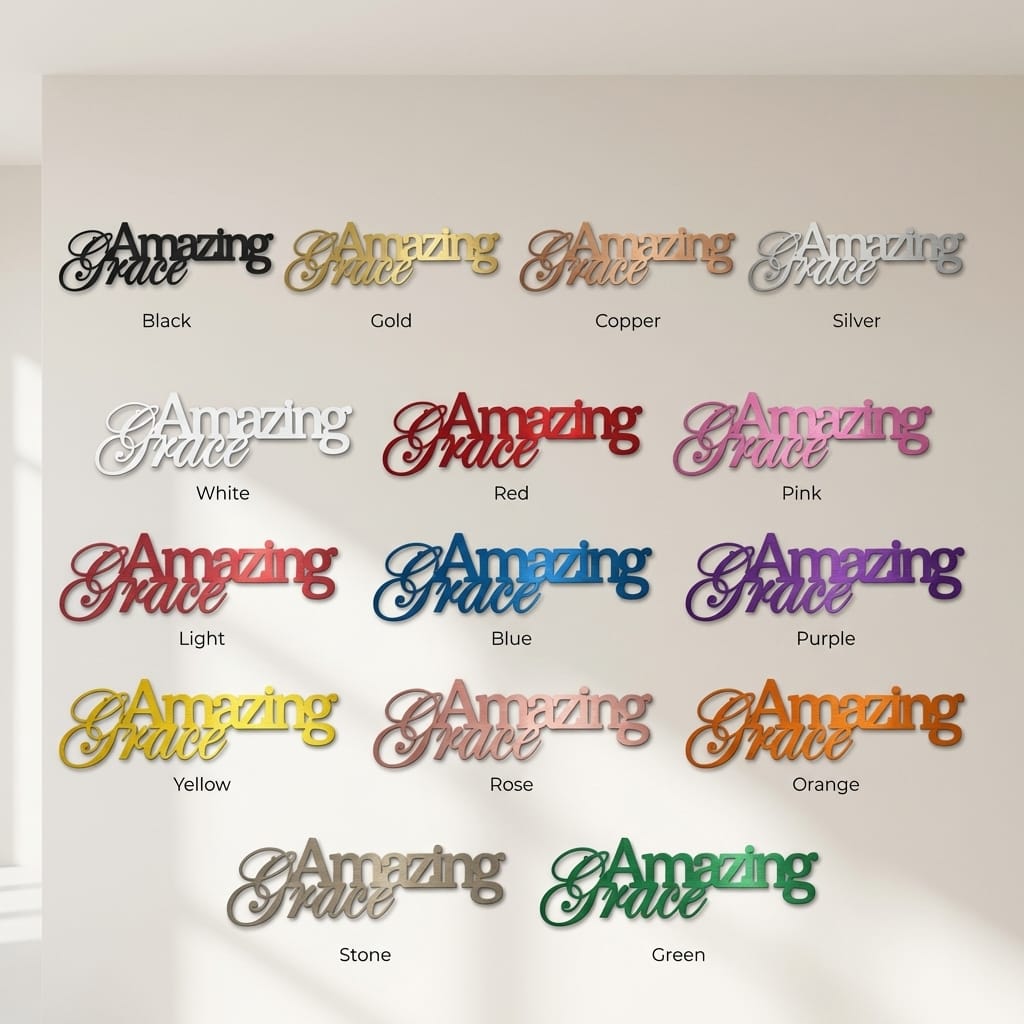 Amazing Grace Metal Wall Art Sign – Christian Steel Scripture Decor