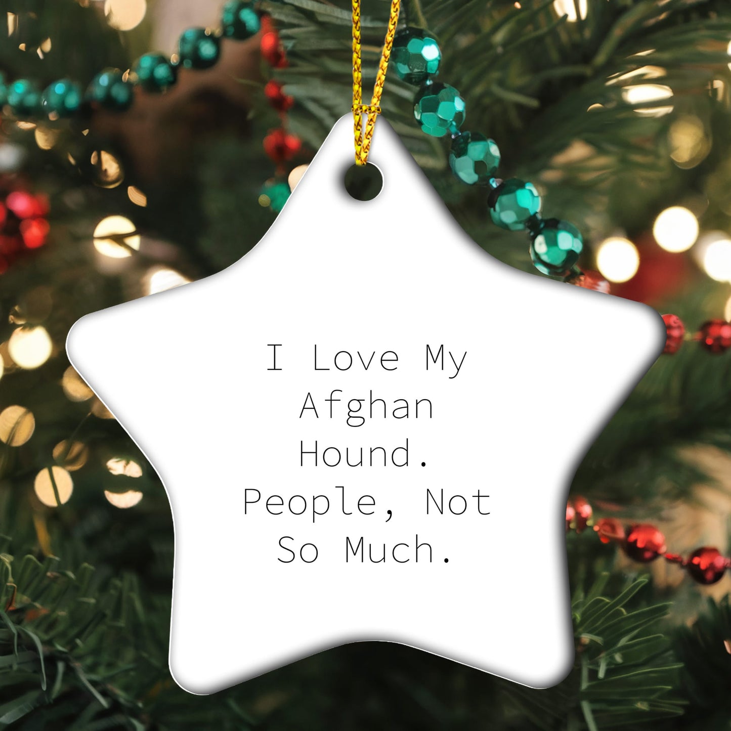 Funny Afghan Hound Dog Star Ornaments for Christmas Unique Gifts from Men to Family Members