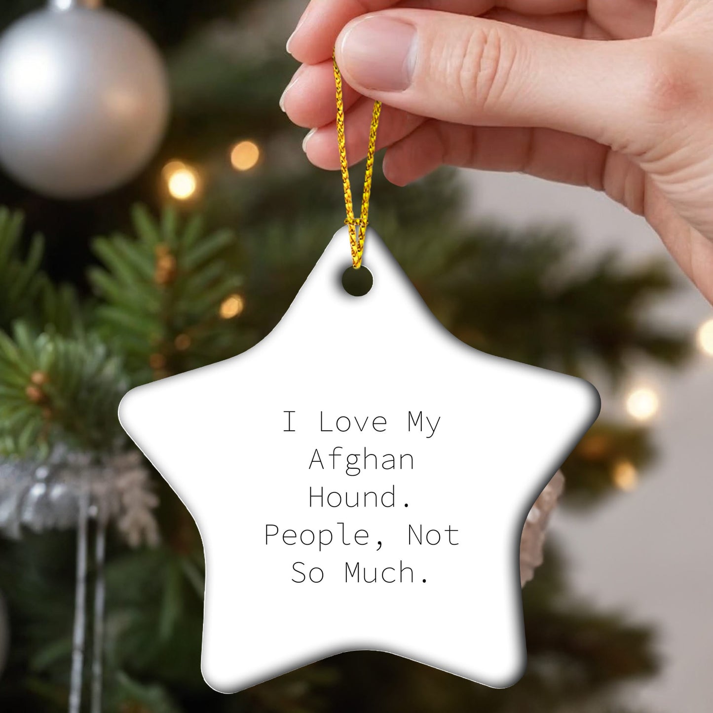 Funny Afghan Hound Dog Star Ornaments for Christmas Unique Gifts from Men to Family Members