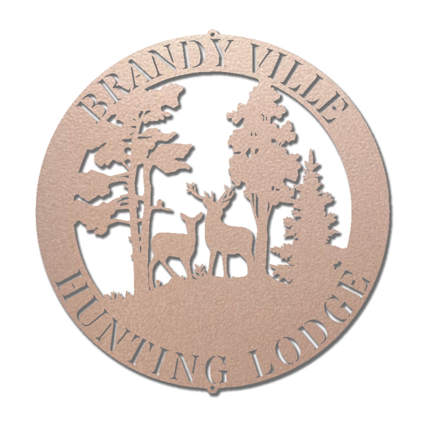 Personalized Hunting Lodge Metal Wall Art – Custom Deer Sign for Cabin, Man Cave & Outdoor Decor
