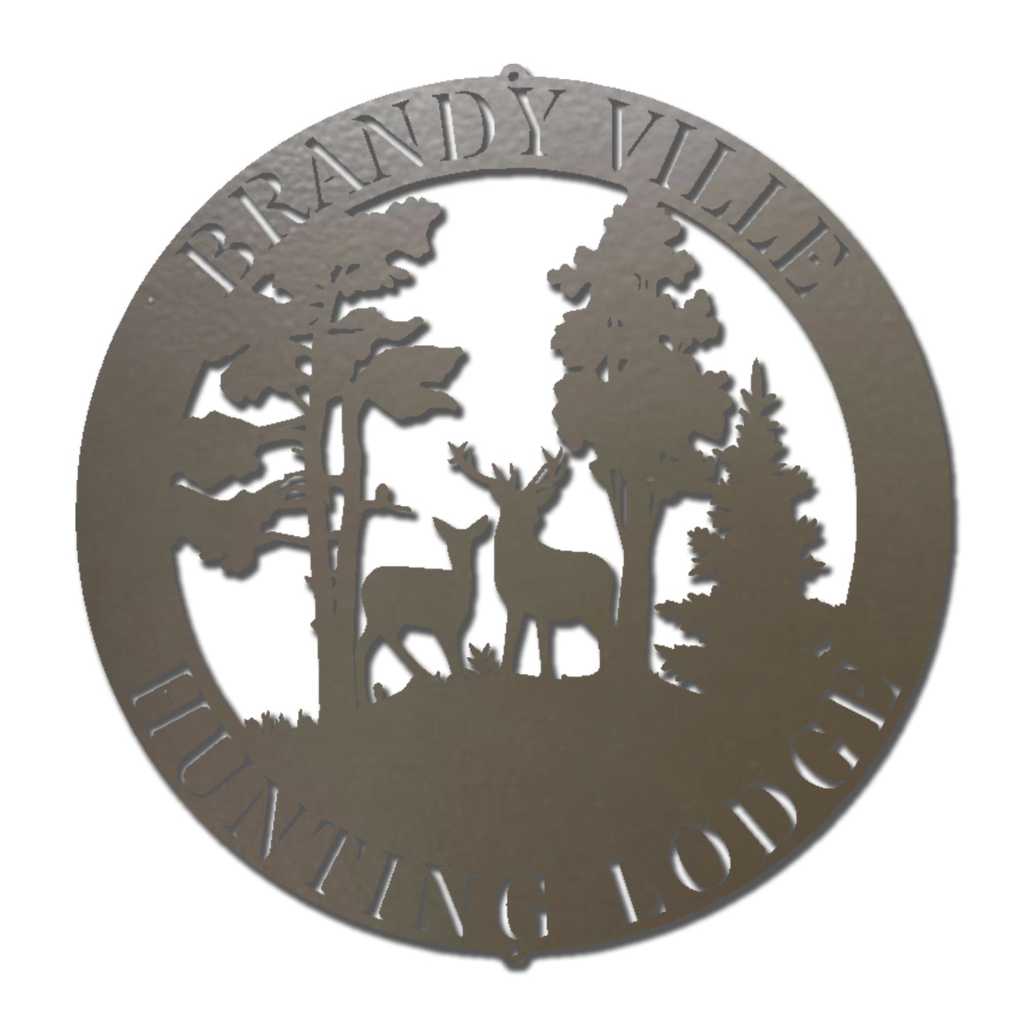 Personalized Hunting Lodge Metal Wall Art – Custom Deer Sign for Cabin, Man Cave & Outdoor Decor