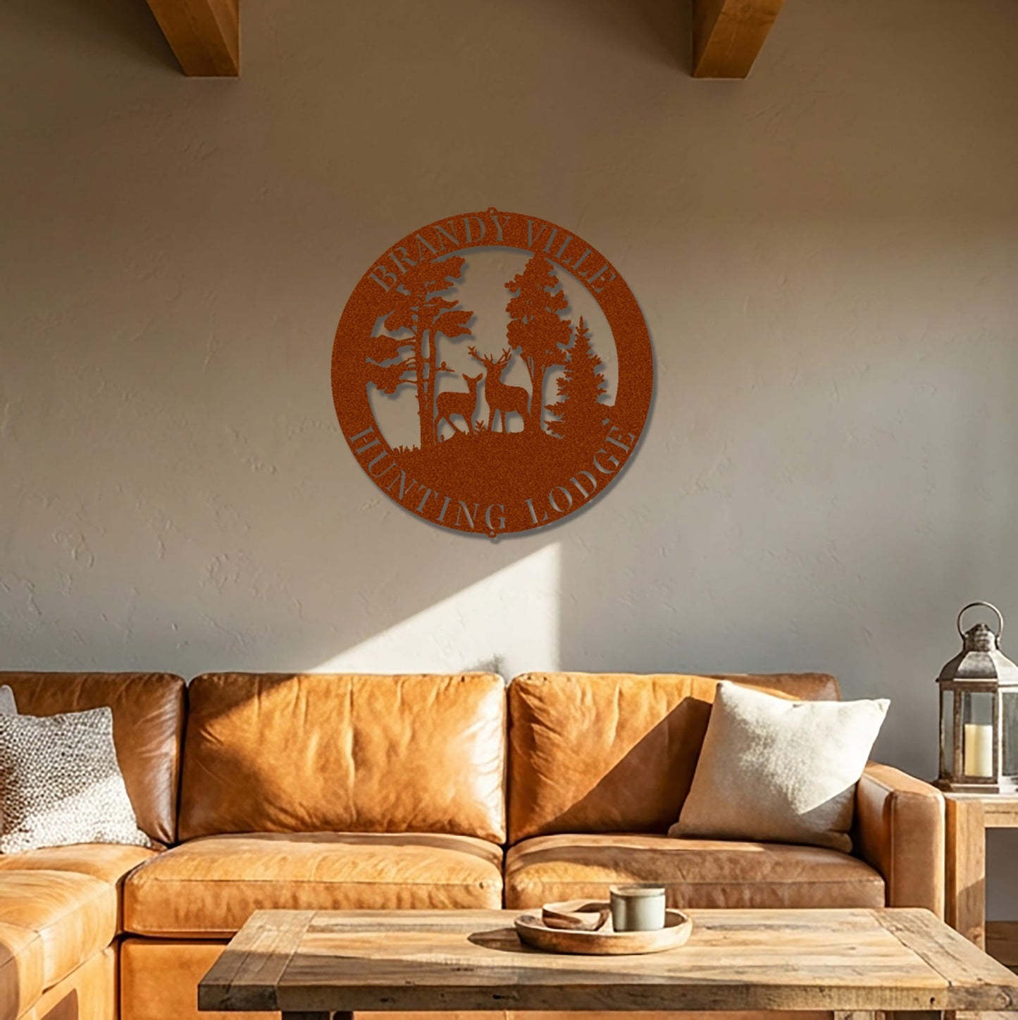 Personalized Hunting Lodge Metal Wall Art – Custom Deer Sign for Cabin, Man Cave & Outdoor Decor