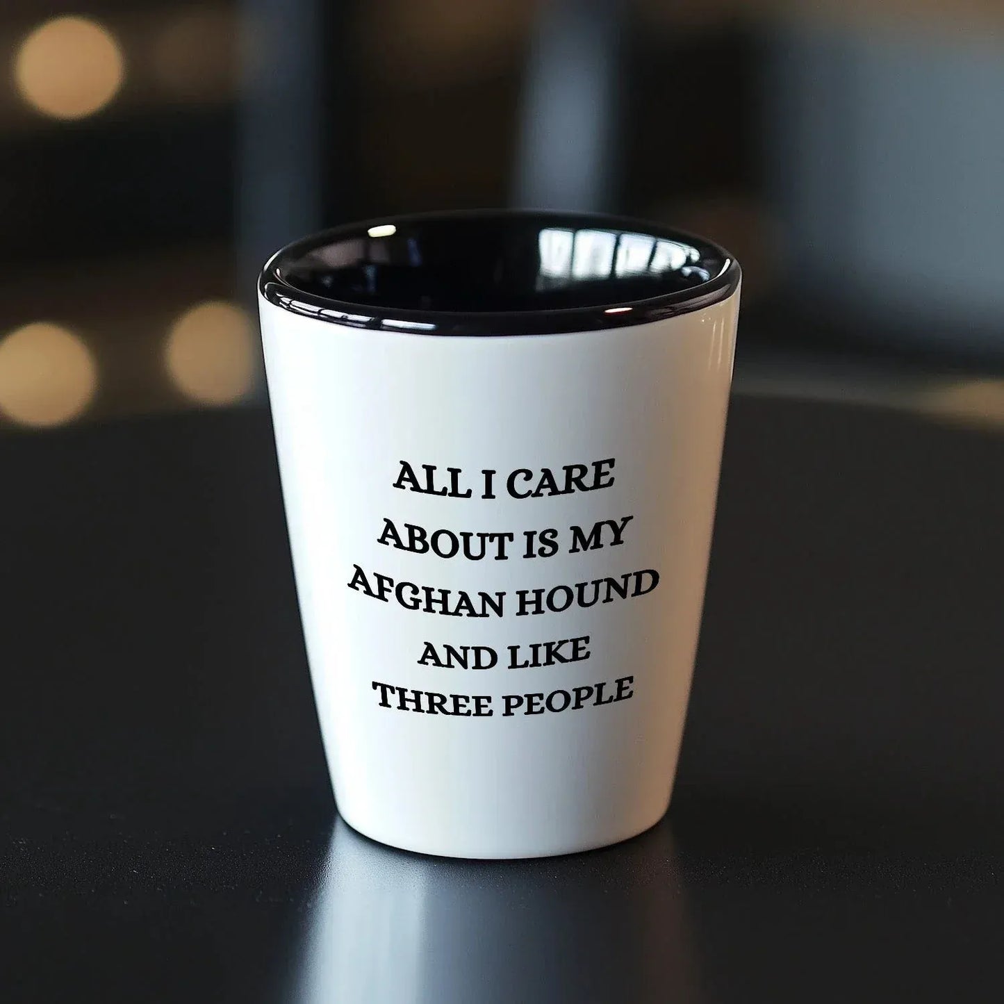 Afghan Hound Dog Lovers Unique Gift Shot Glass, All I Care About Are My Afghan Hound Dog, Funny Quote for Christmas, White Ceramic, 1.5oz, Microwave and Dishwasher Safe, Gifts from Men to Friends