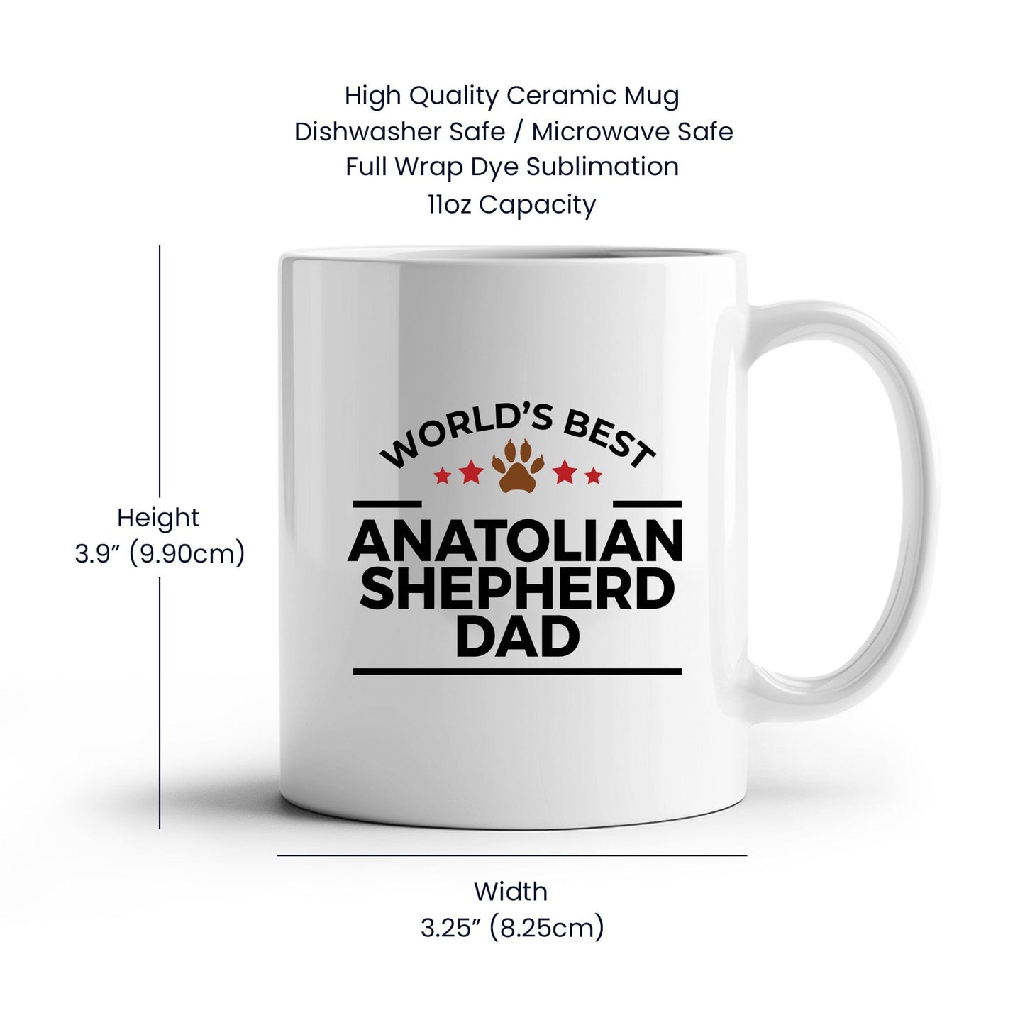 Anatolian Shepherd World's Best Best Dog Dad Ceramic Coffee Mug