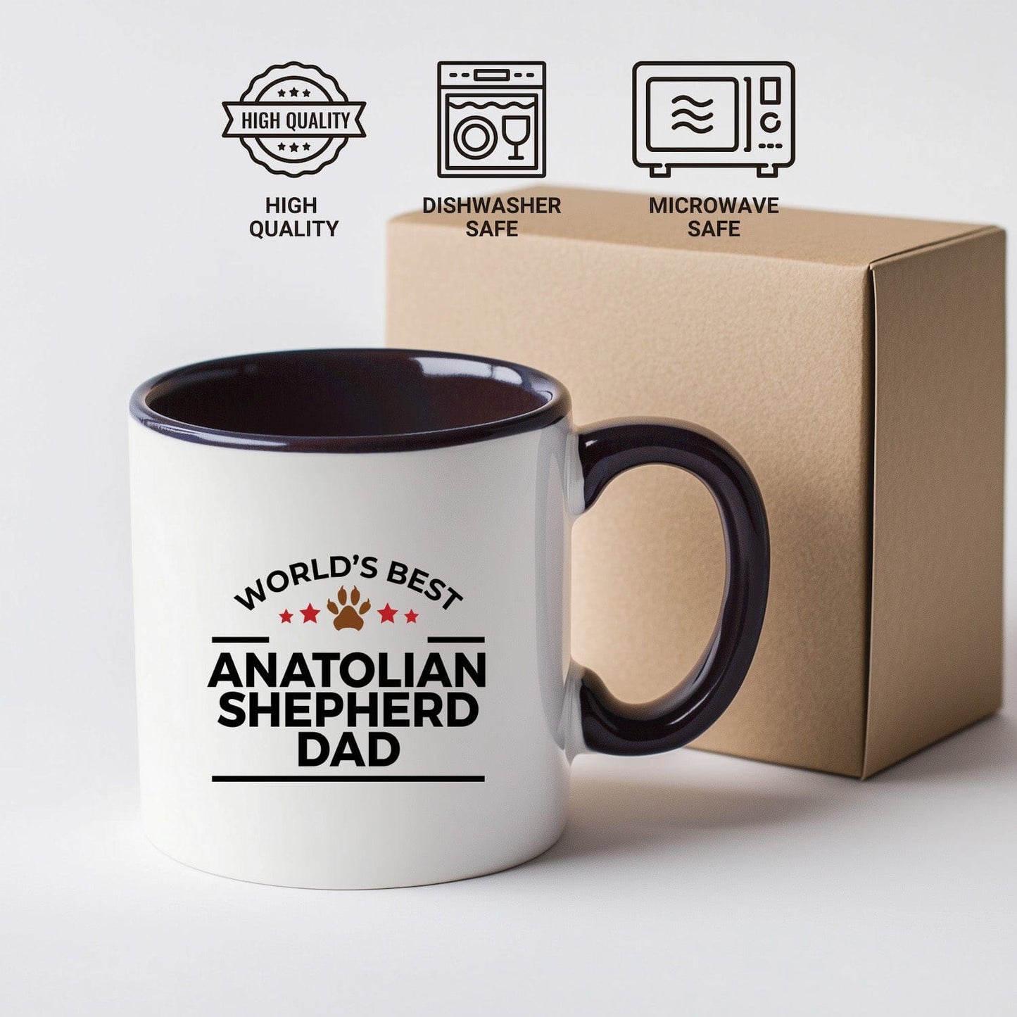 Anatolian Shepherd World's Best Best Dog Dad Ceramic Coffee Mug