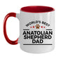 Anatolian Shepherd World's Best Best Dog Dad Ceramic Coffee Mug