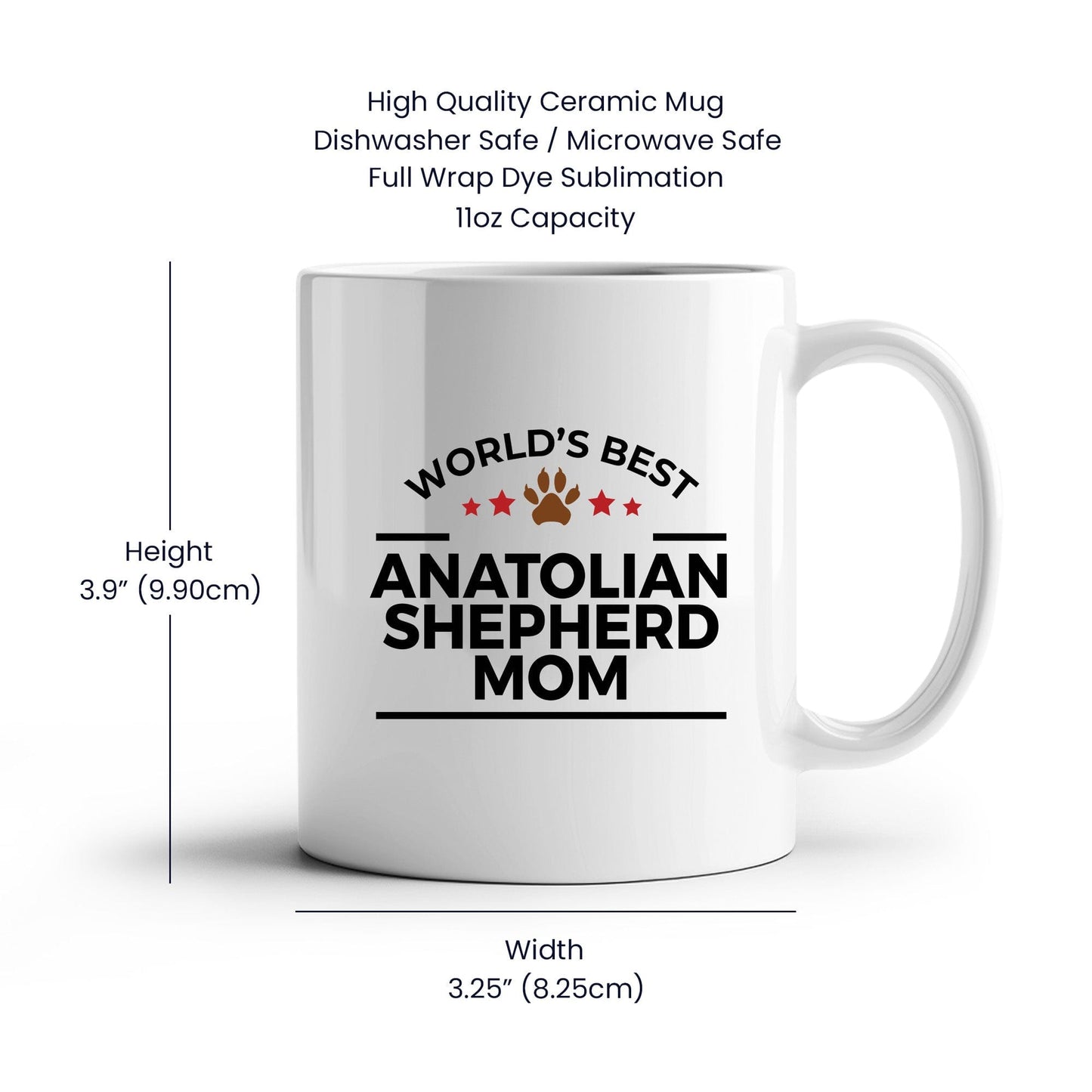 Anatolian Shepherd World's Best Dog Mom Ceramic Coffee Mug