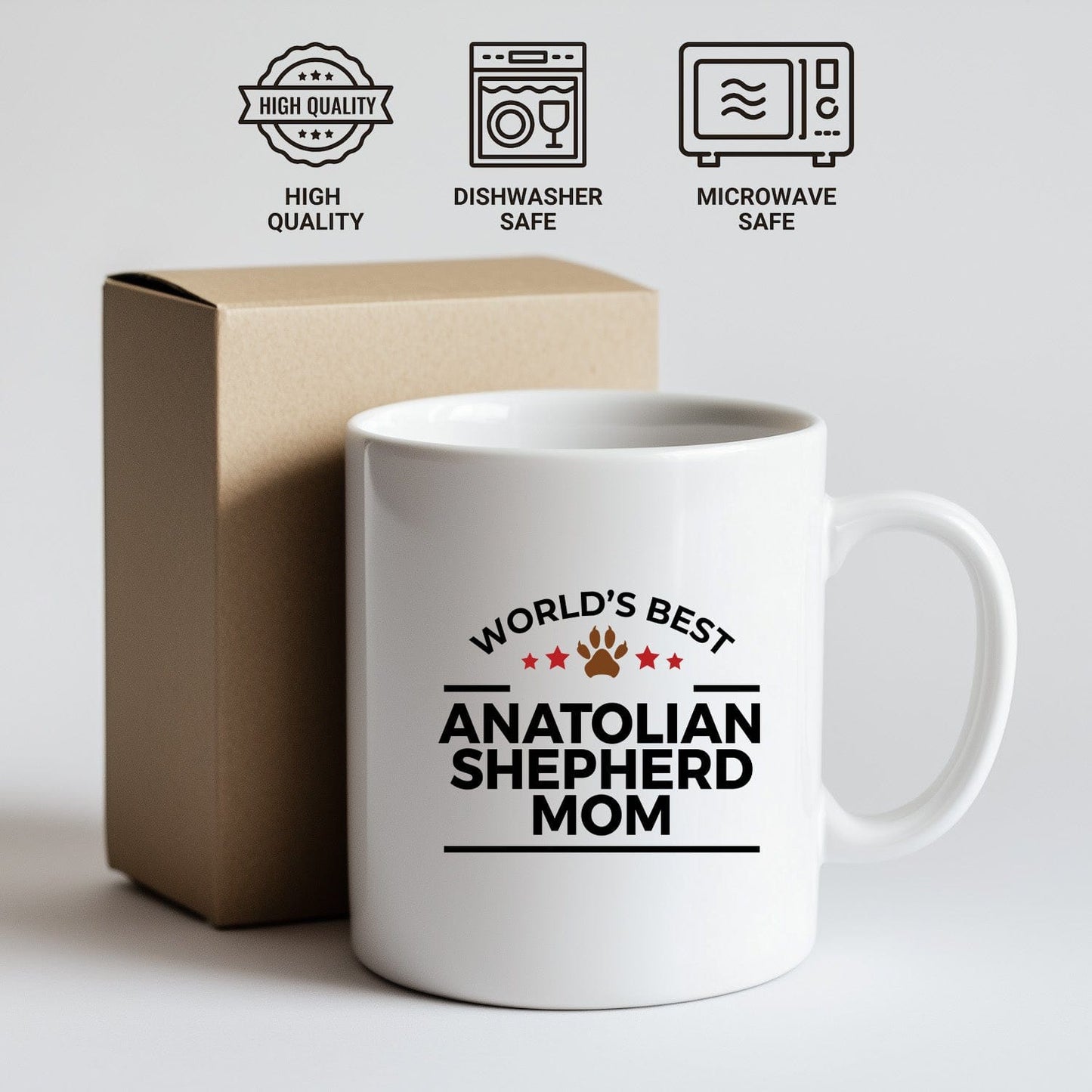 Anatolian Shepherd World's Best Dog Mom Ceramic Coffee Mug