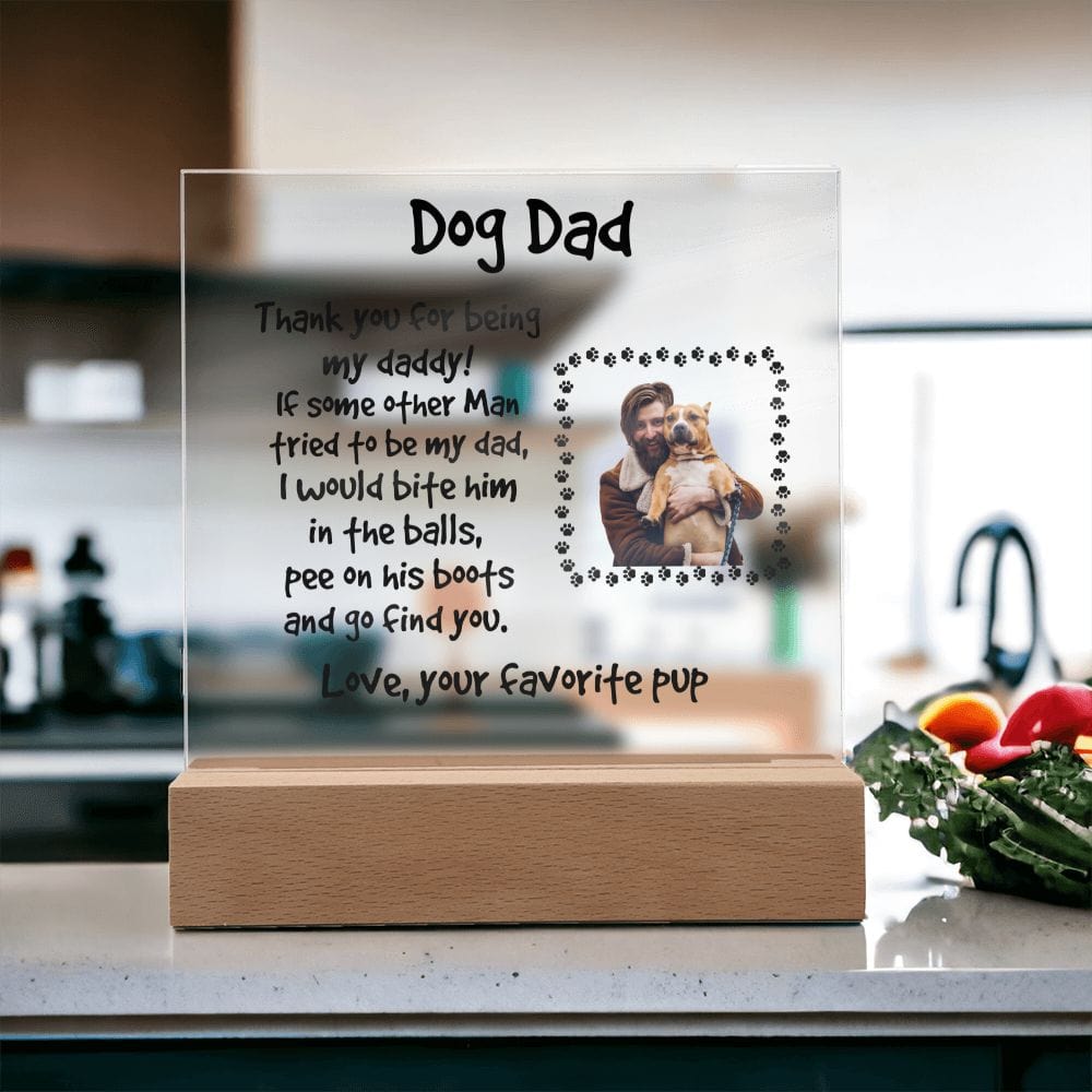Funny Dog Dad Personalized Photo Upload Acrylic Plaque
