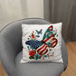 Patriotic USA Flag Butterfly Throw Pillow Home Decor