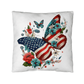 Patriotic Floral Butterfly Pillow – American Flag Butterfly Throw Pillow – Red White Blue Cottagecore Farmhouse Decor