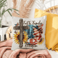 Faith Family Freedom Patriotic Pillow – Christian American Flag Indoor Outdoor Pillow – Rustic Farmhouse Cross Decor – Inspirational USA Throw Pillow