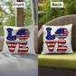 Patriotic Love Pillow, USA Flag Sunflower Throw Pillow, Indoor Outdoor Polyester Cushion, 4th of July Home Decor, American Flag Accent Pillow