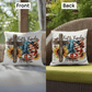 Faith Family Freedom Patriotic Pillow – Christian American Flag Indoor Outdoor Pillow – Rustic Farmhouse Cross Decor – Inspirational USA Throw Pillow