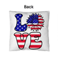 Patriotic Love Pillow, USA Flag Sunflower Throw Pillow, Indoor Outdoor Polyester Cushion, 4th of July Home Decor, American Flag Accent Pillow