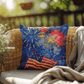 Fireworks Flag and Freedom Patriotic Indoor-Outdoor Home Decor Pillow