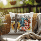 Faith Family Freedom Patriotic Pillow – Christian American Flag Indoor Outdoor Pillow – Rustic Farmhouse Cross Decor – Inspirational USA Throw Pillow