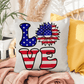 Patriotic Love Pillow, USA Flag Sunflower Throw Pillow, Indoor Outdoor Polyester Cushion, 4th of July Home Decor, American Flag Accent Pillow