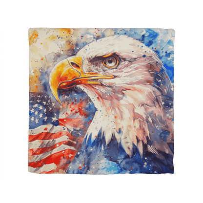 Patriotic Eagle with American Flag Pillow Cover