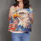 Patriotic Eagle with American Flag Pillow Cover