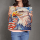Patriotic Eagle with American Flag Pillow Cover