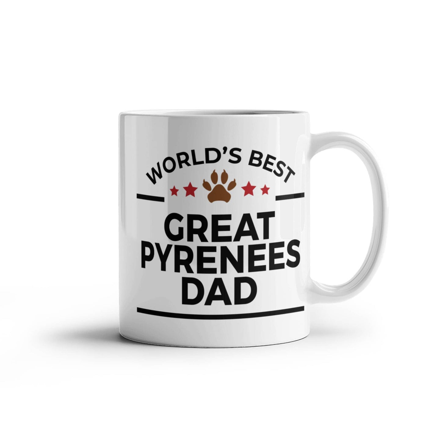 World's Best Great Pyrenees Dad White Ceramic Coffee Mug – Funny Great Pyrenees Dog Dad Gift Mug
