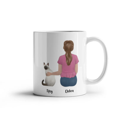 Personalized Cat Mom Ceramic Mug  - All I Need is my Kitty and Coffee